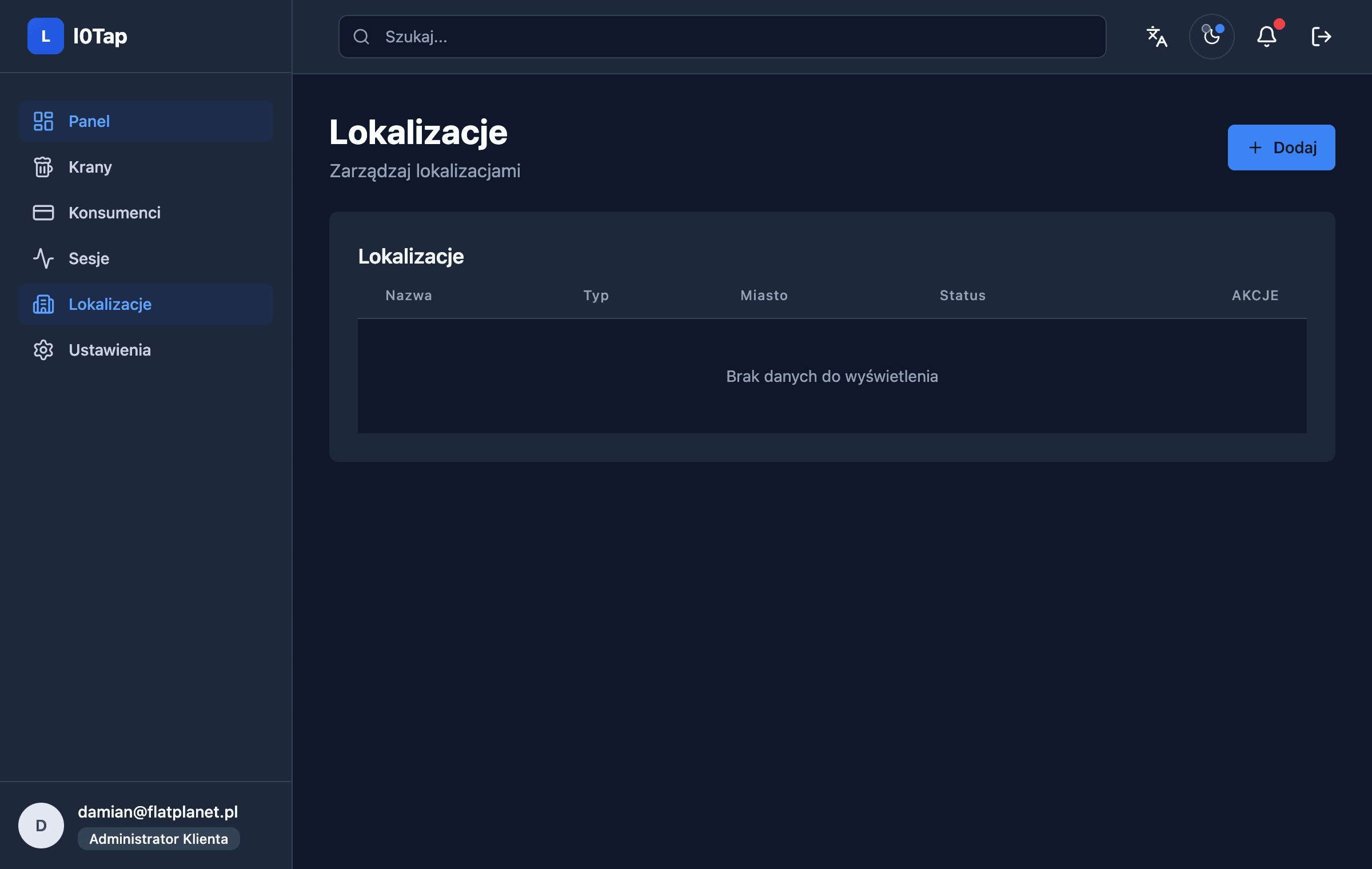 Zarządzanie Lokalizacjami